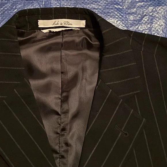 Mauro Size 56R Charcoal Pinstripe Suit Jacket - Picture 8 of 13